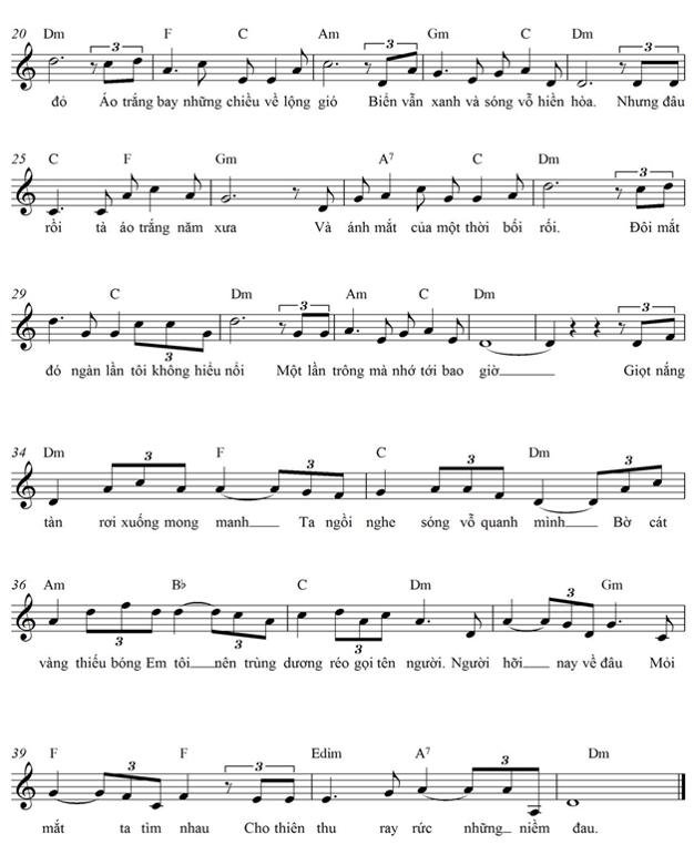 Sheet nhạc Quy Nhơn Đôi Mắt Người Xưa 2